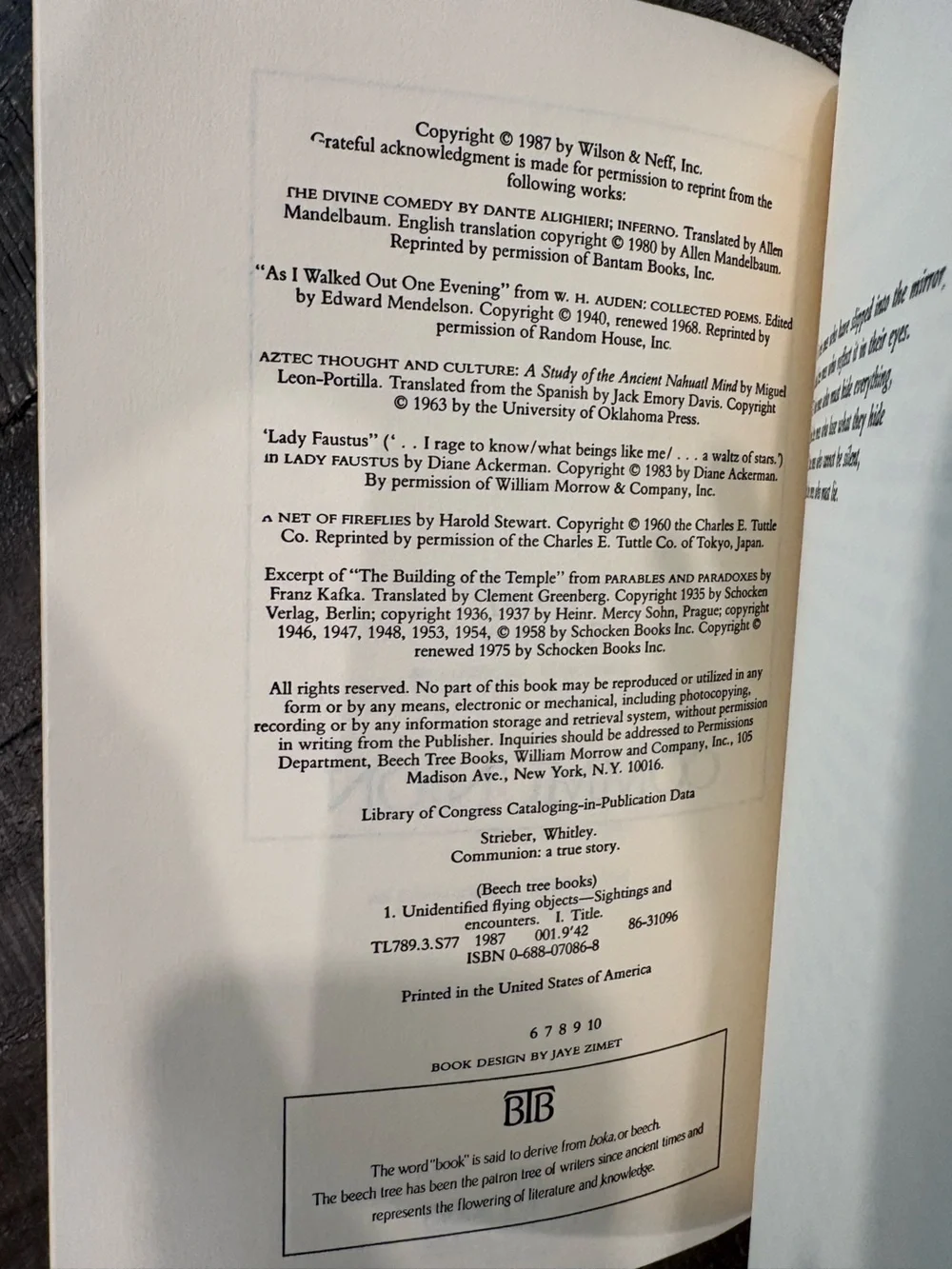 Communion by Whitley Strieber Hardcover Book